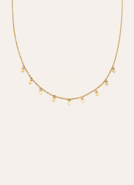 Collar Mini Moons 3mm Acero Baño Oro
