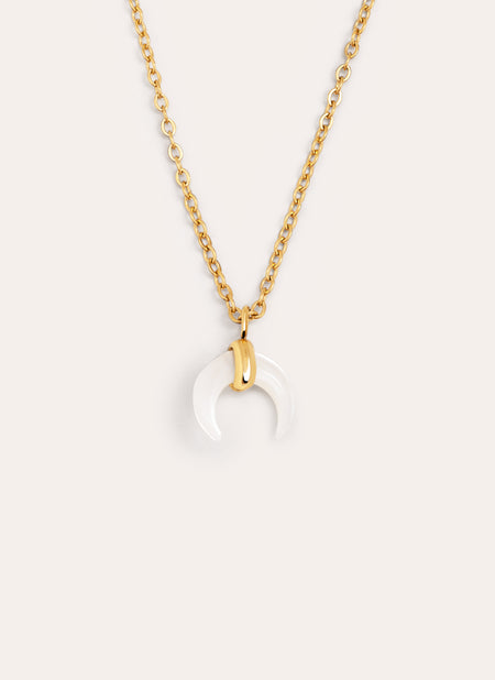 Mini Moonset Stainless Steel Gold Necklace