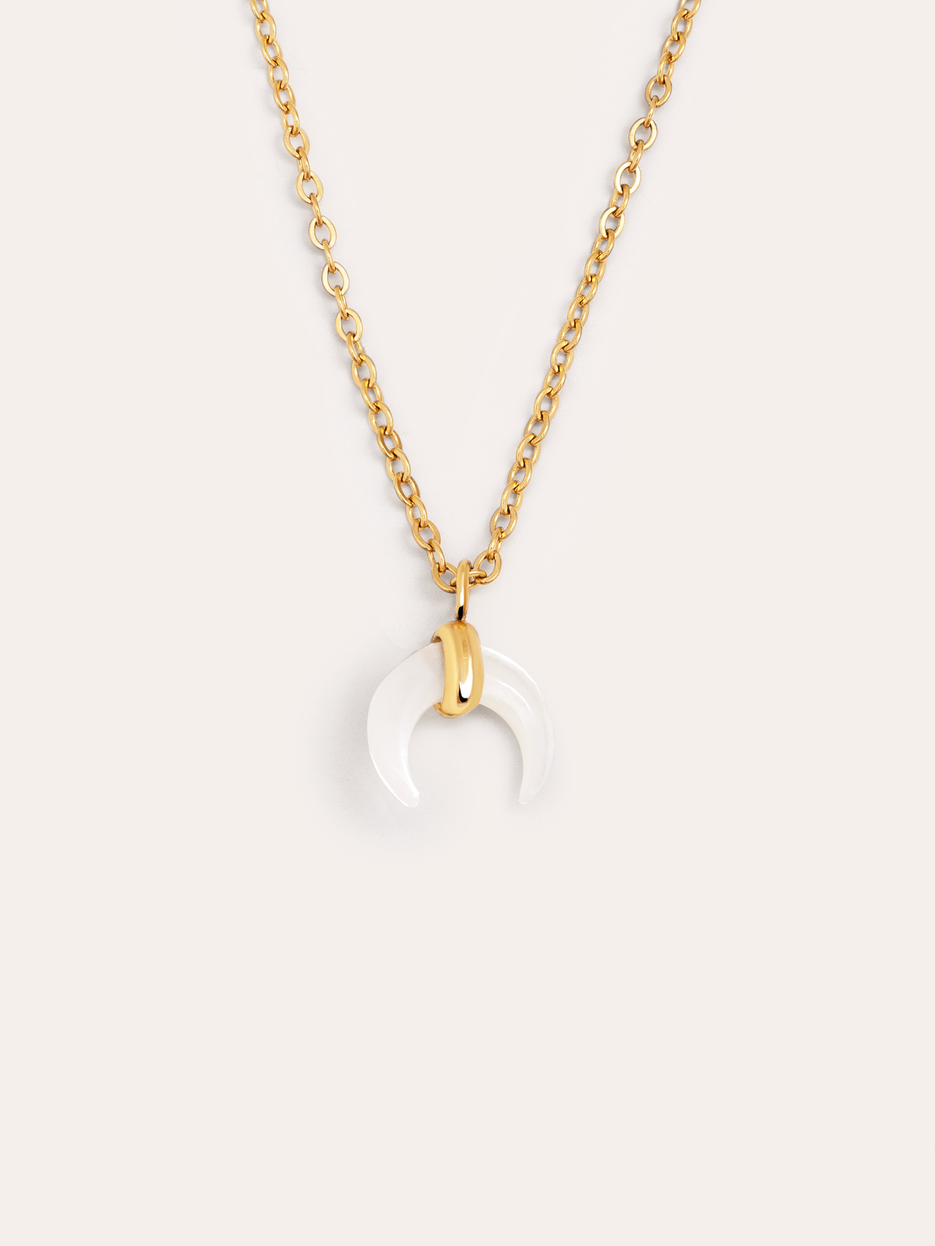 Mini Moonset Stainless Steel Gold Necklace