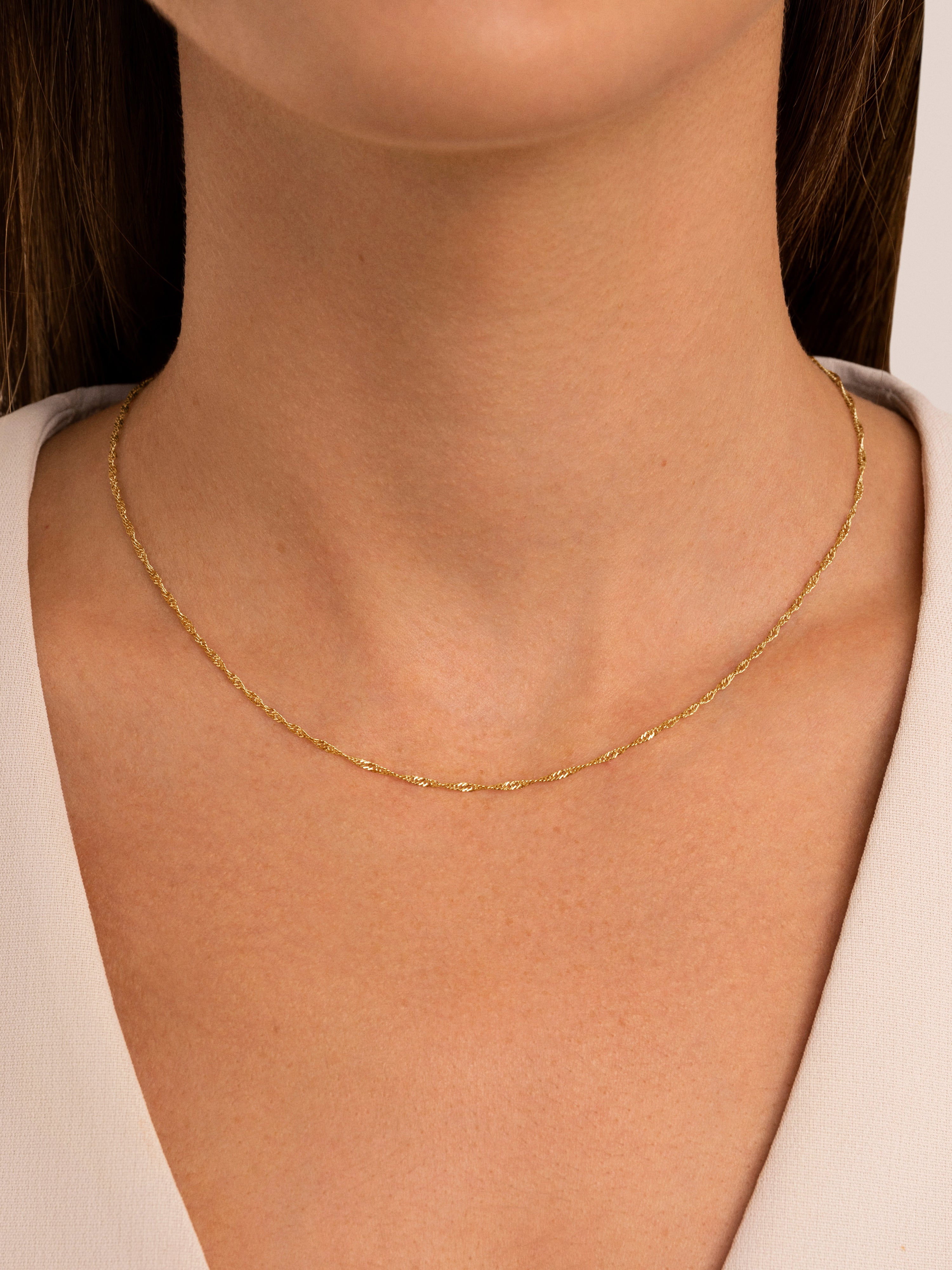 Mini Twist Stainless Steel Gold Necklace
