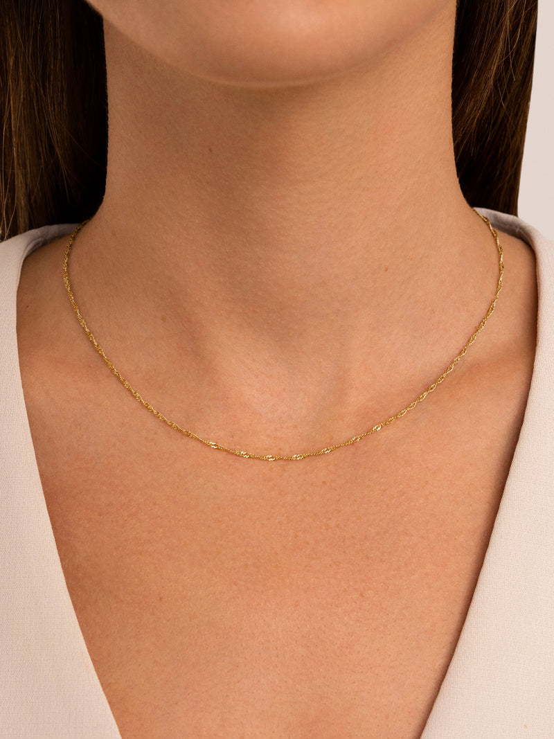 Mini Twist Stainless Steel Gold Necklace