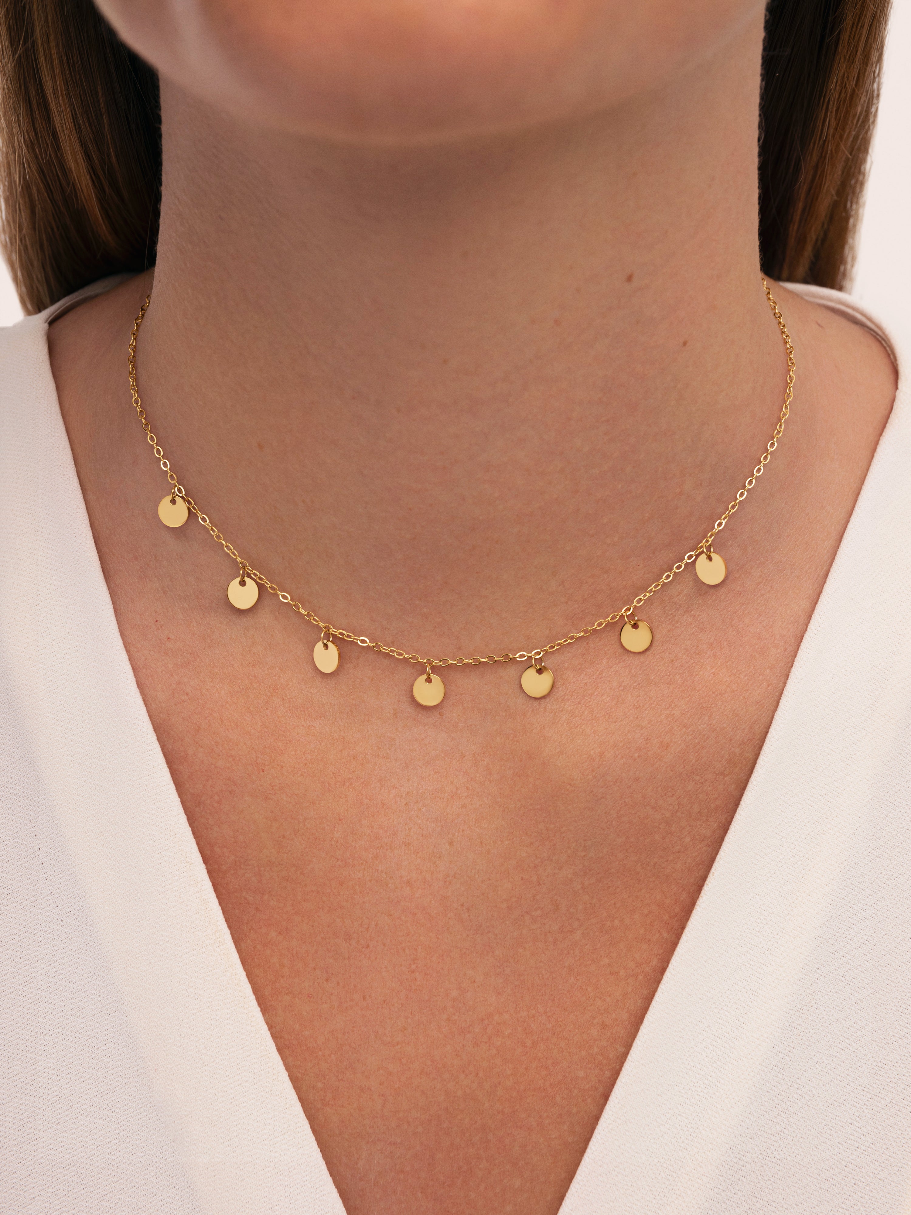 Mini Moons Stainless Steel Gold Necklace