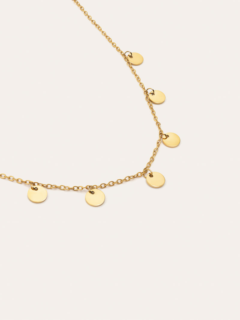 Mini Moons Stainless Steel Gold Necklace