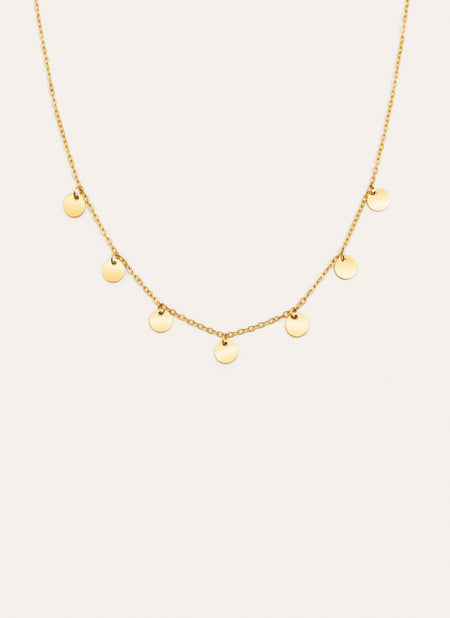 Collar Mini Moons Acero Baño Oro