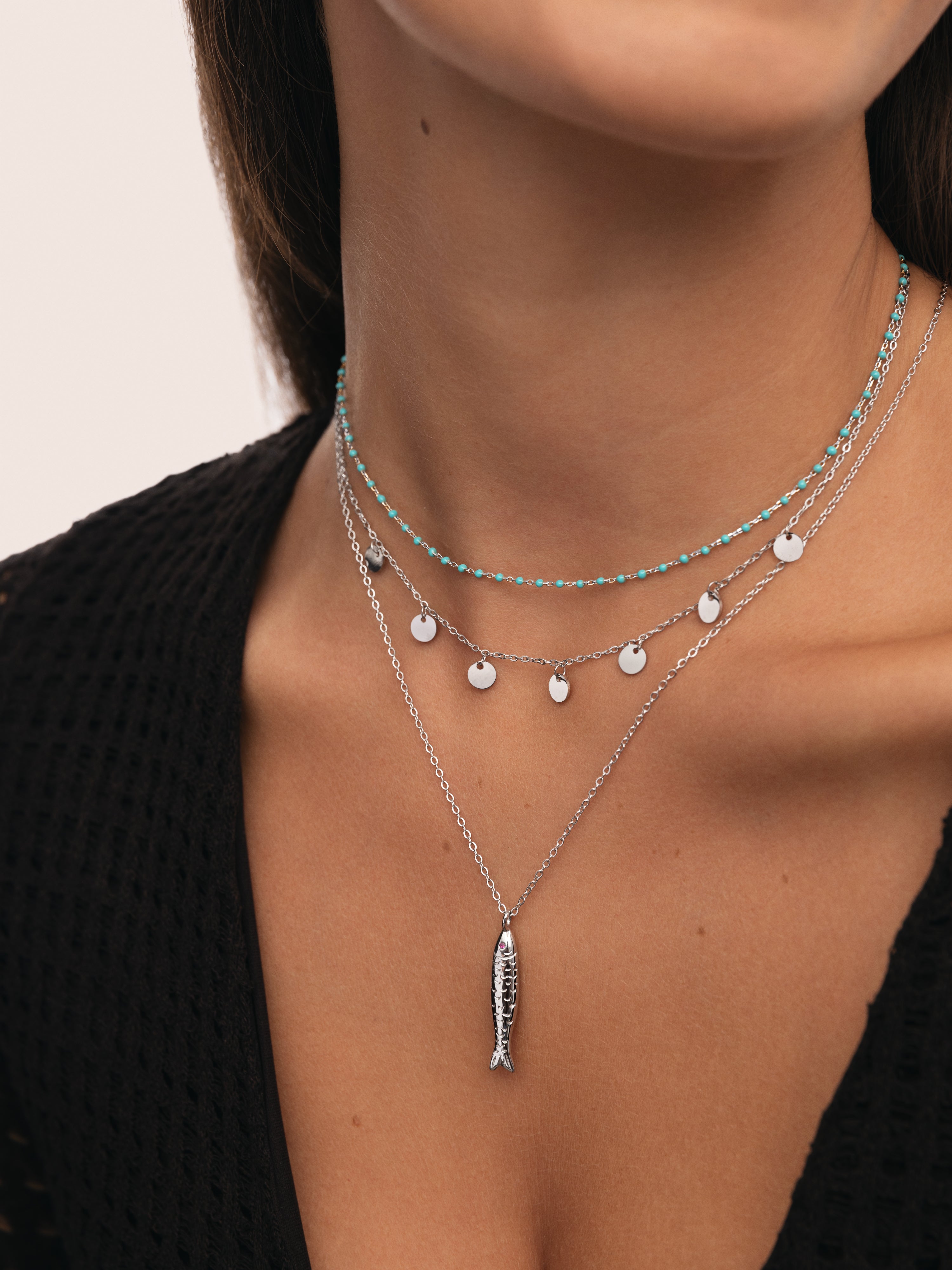 Mini Moons Stainless Steel Necklace