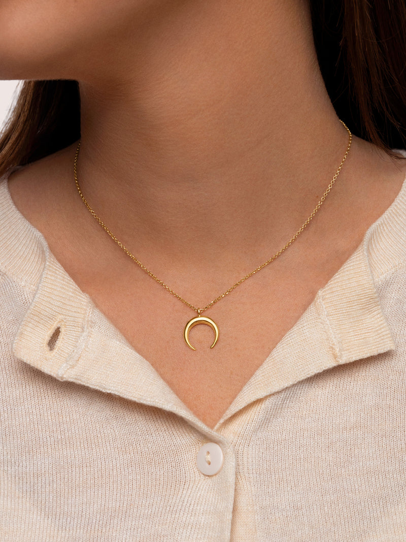 Collar Moonset Acero Baño Oro