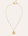 Medallion Stones Rosa Stainless Steel Gold Necklace 