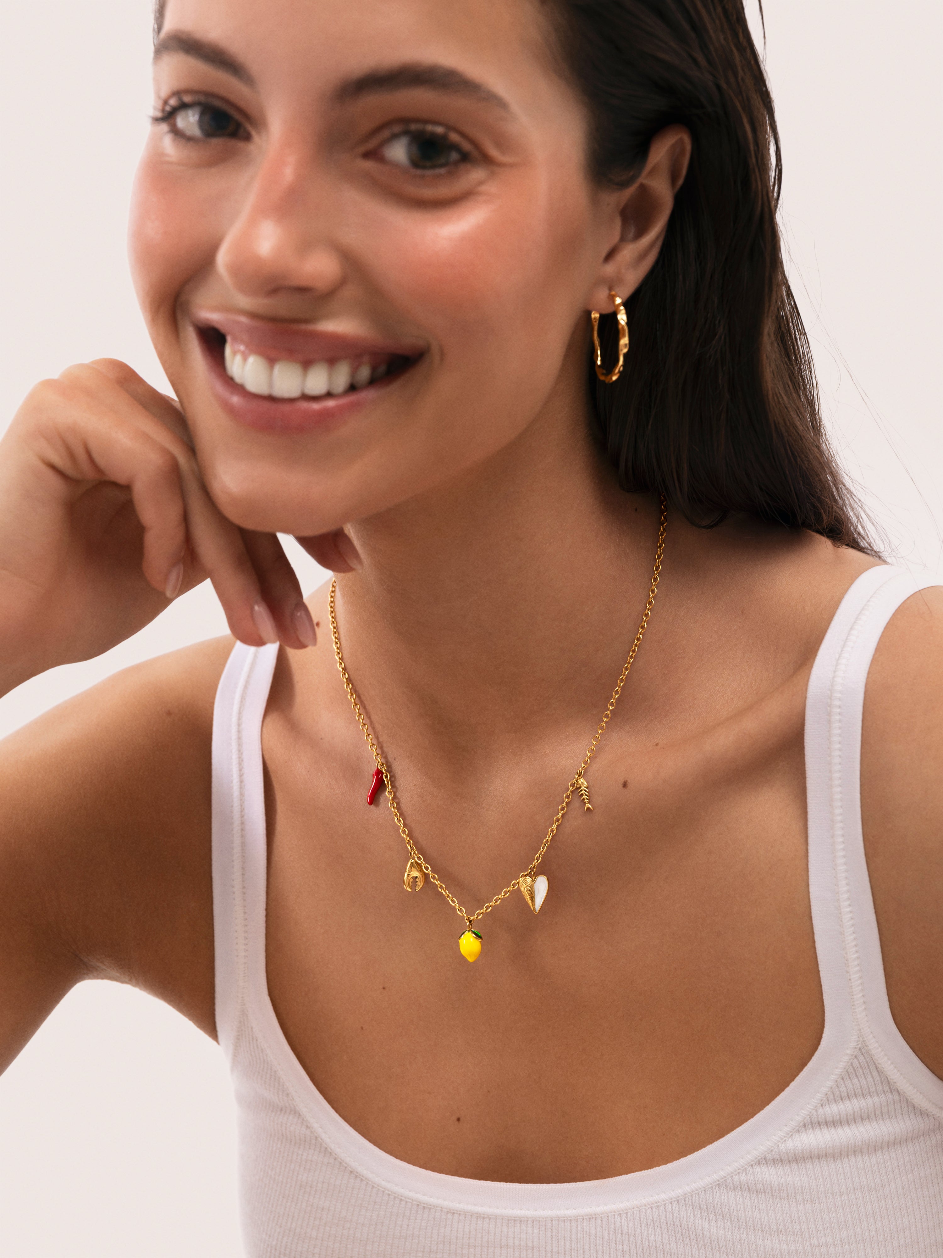 Multicharm Aperitivo Marino Necklace Steel 18kt Gold Plated