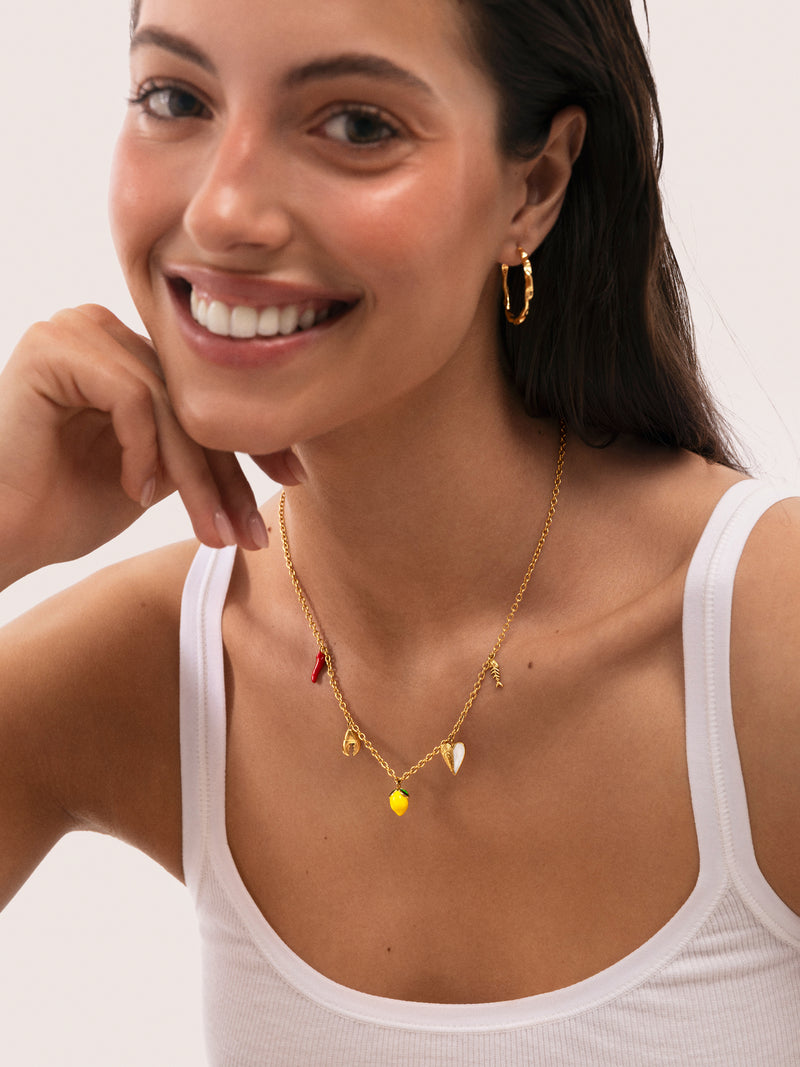 Multicharm Aperitivo Marino Necklace Steel 18kt Gold Plated