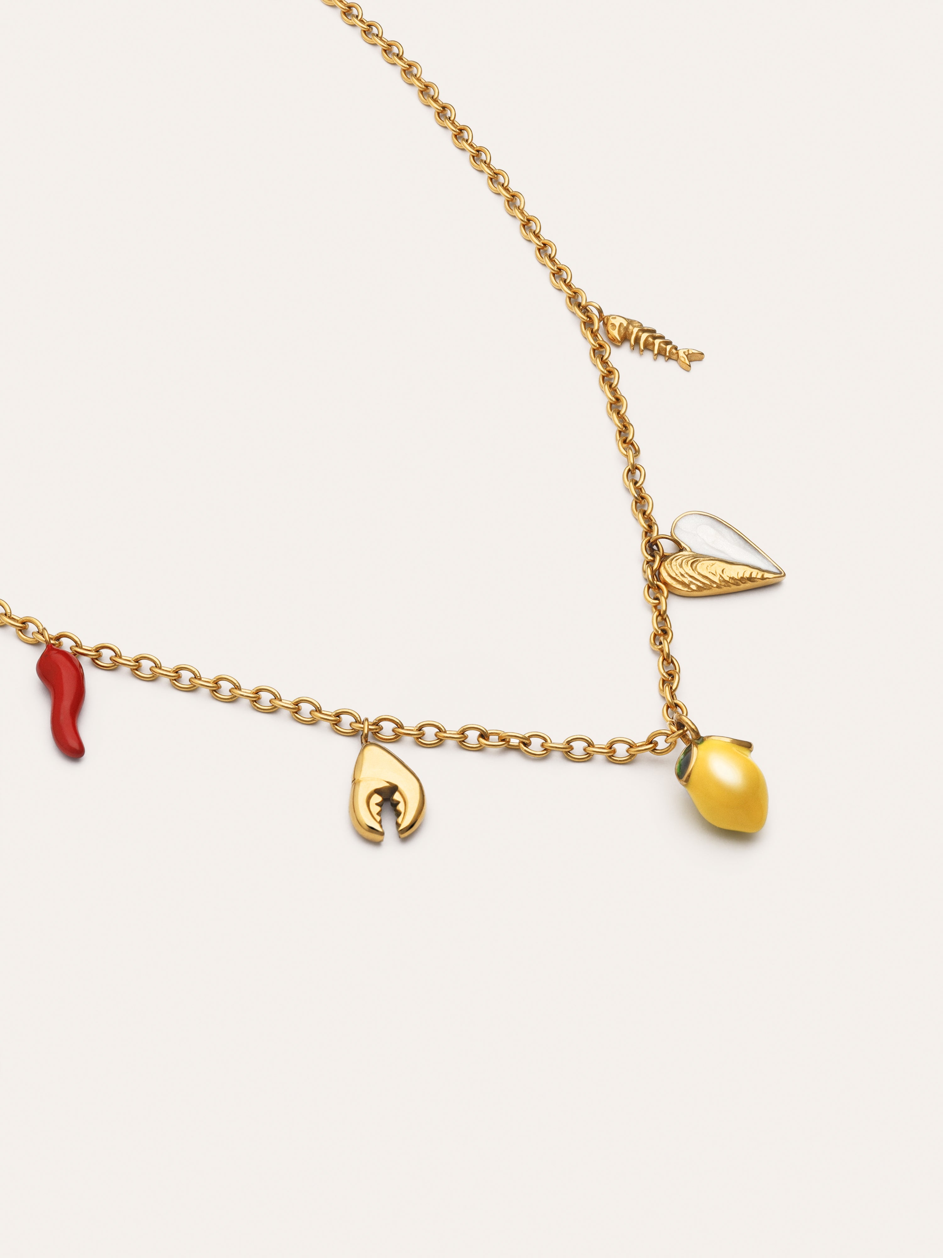 Multicharm Aperitivo Marino Necklace Steel 18kt Gold Plated