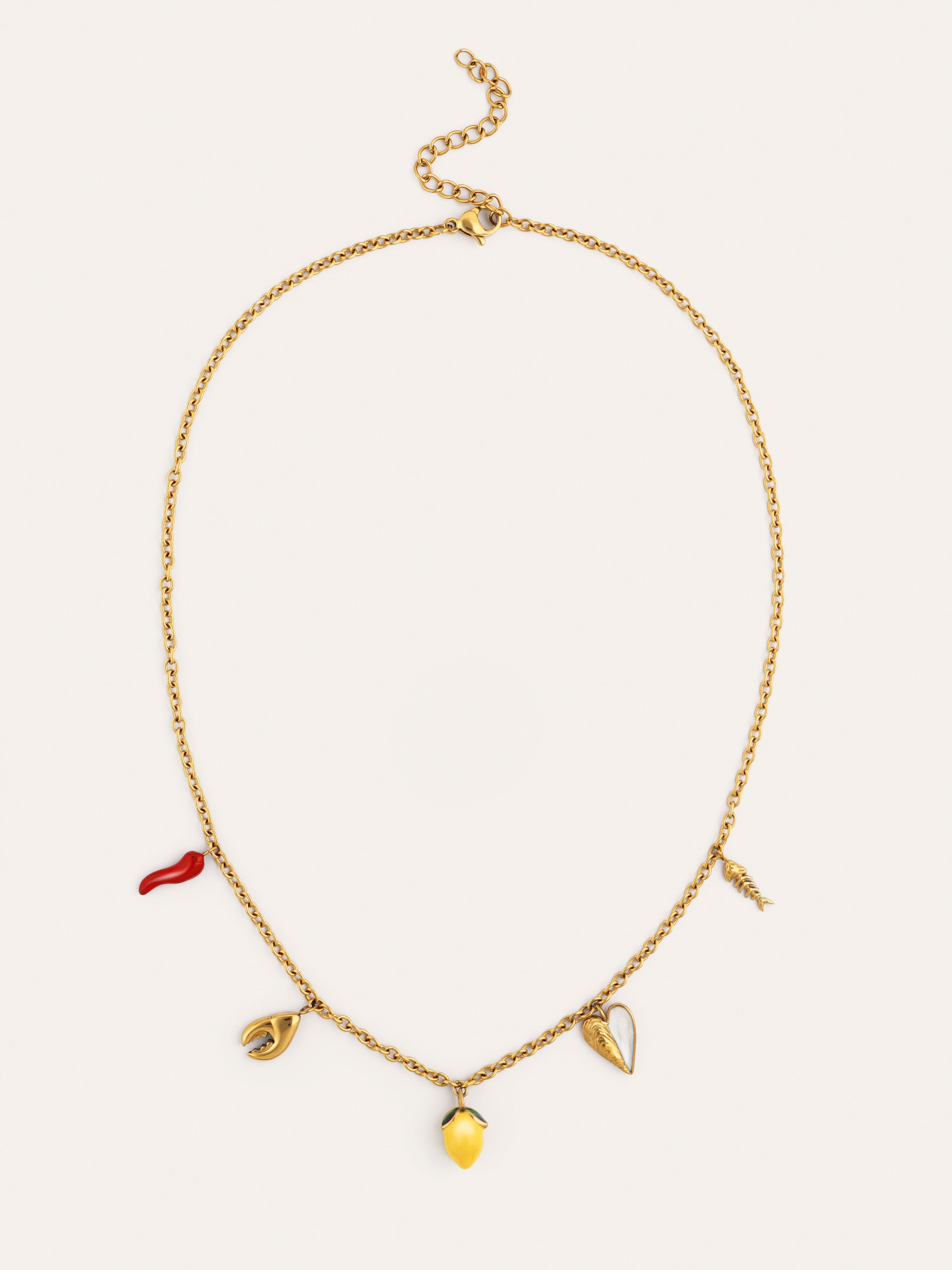 Multicharm Aperitivo Marino Necklace Steel 18kt Gold Plated