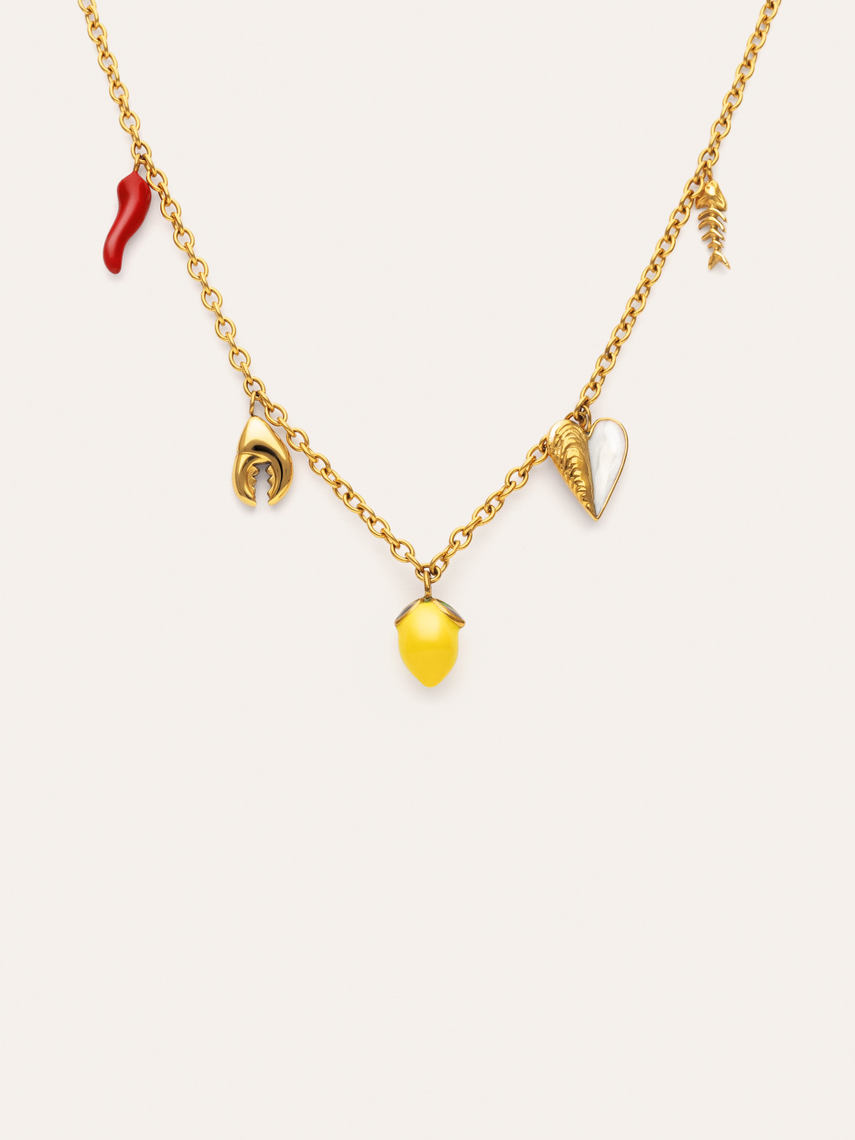 Multicharm Aperitivo Marino Necklace Steel 18kt Gold Plated