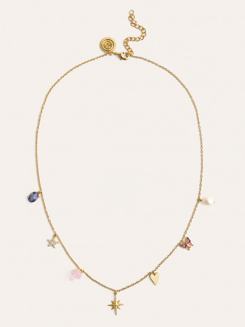 Collar Multicharms Fairy Tale Baño Oro