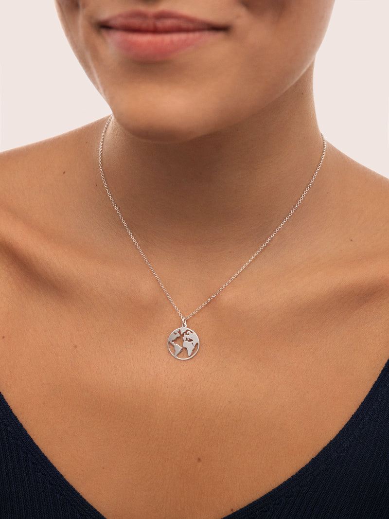 World Silver Necklace
