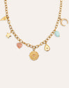 Collar Multicharms Soleil Acero Baño Oro