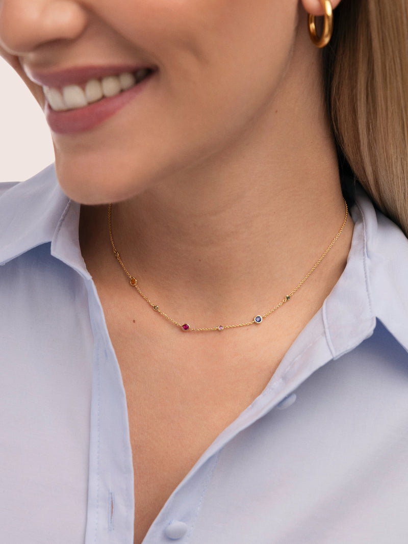 Collar New Orbit Multicolor Baño Oro