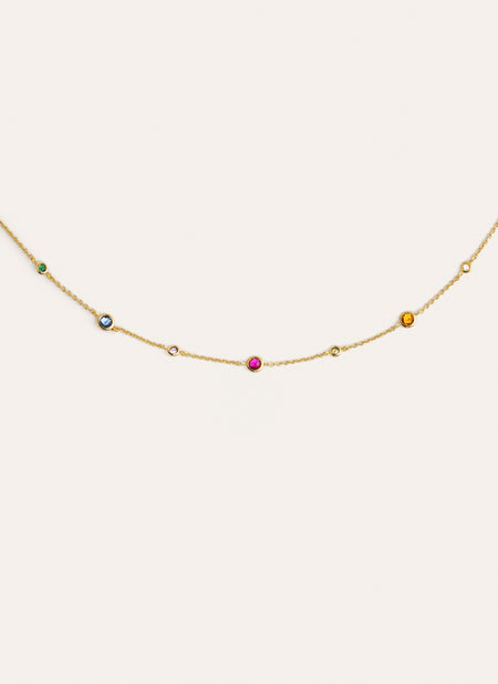 Orbit Multicolor Gold Necklace