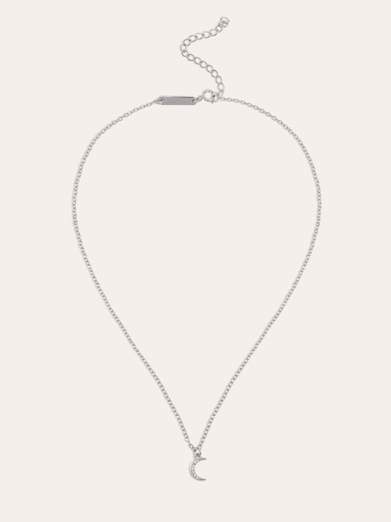 Over the Moon Necklace Silver
