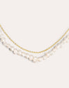 Pearl Chain Stainless Steel Gold Necklace