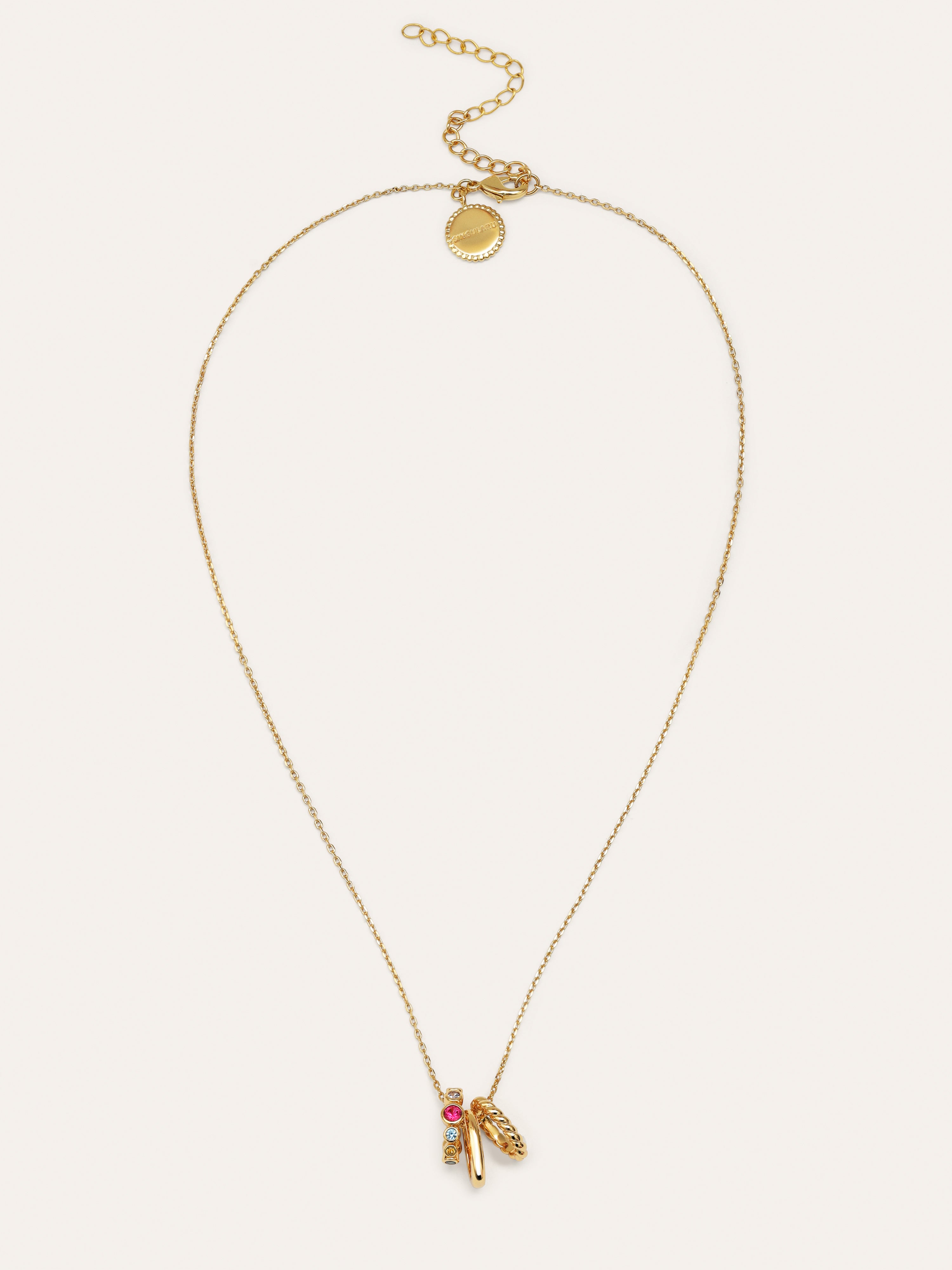 Pebble Family Colors Gold Necklace