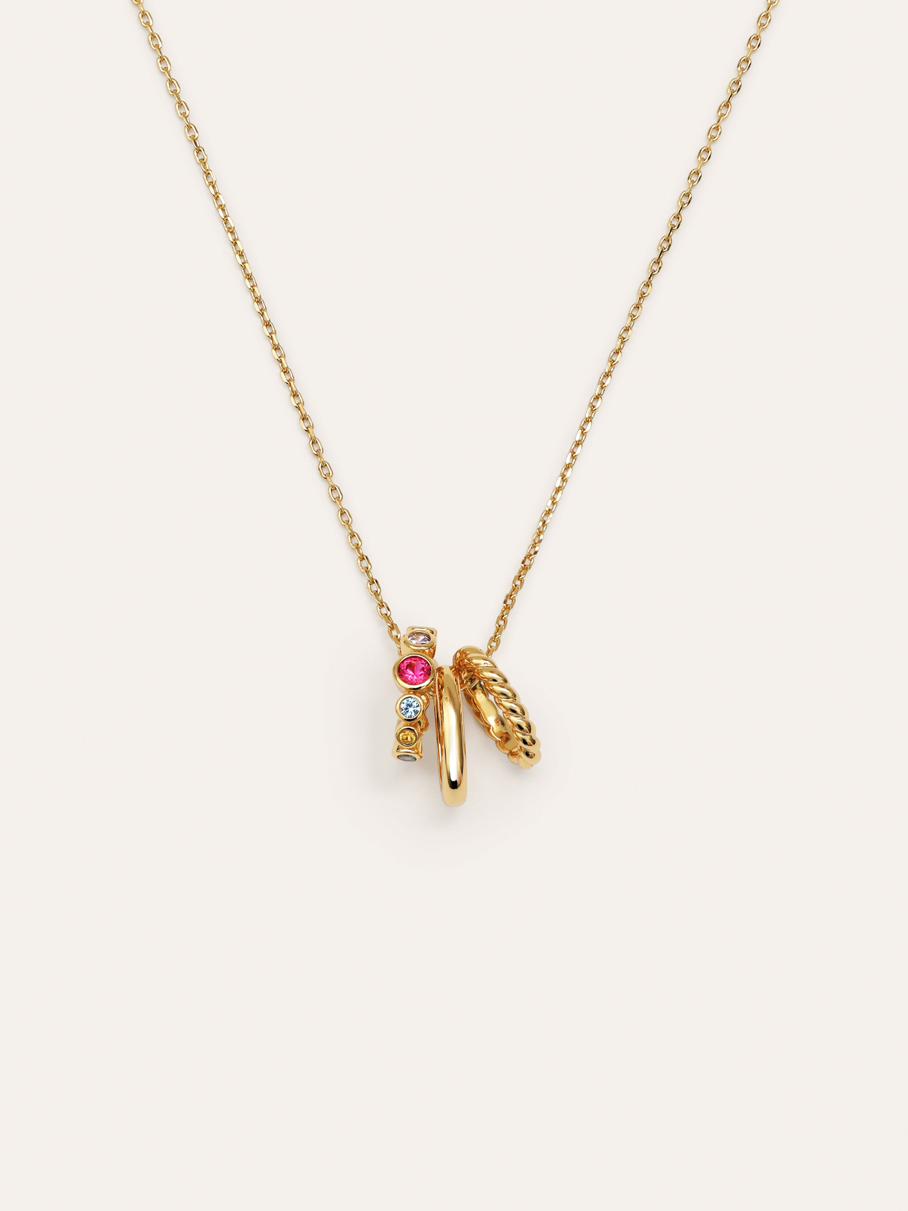 Pebble Family Colors Gold Necklace