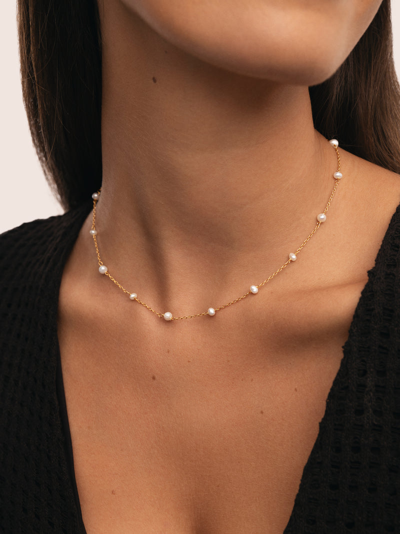 Pearl & Pearls Gold-Plated Necklace