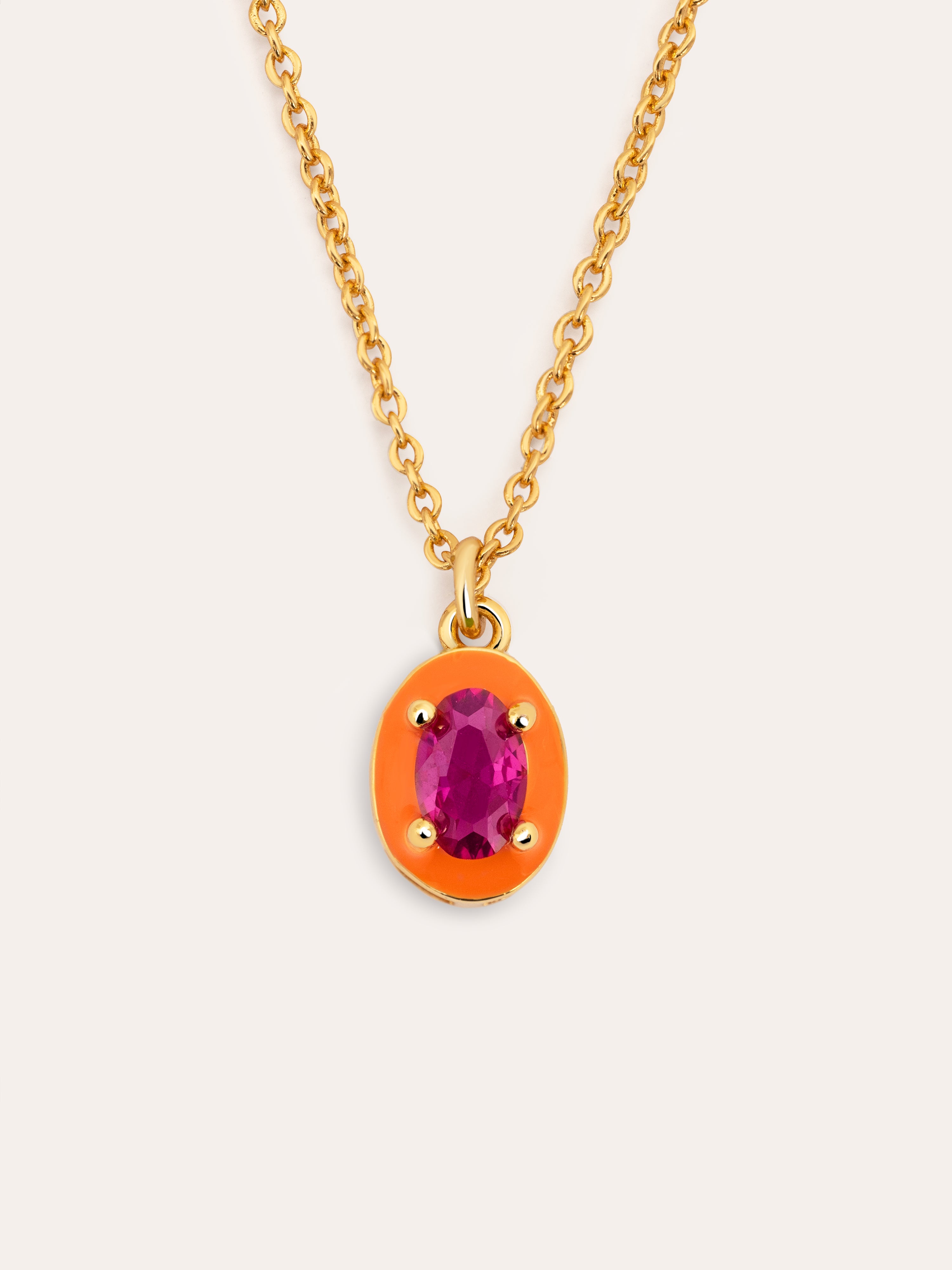 Orange Pop Gold Necklace