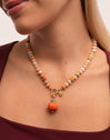 Collar Pumpkin Stones Acero Baño Oro