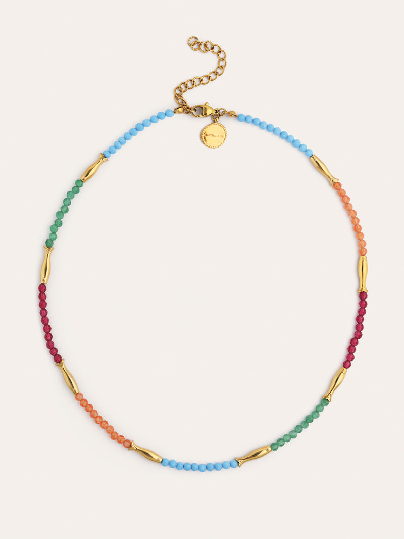 Collar Dye Peces Acero Baño Oro