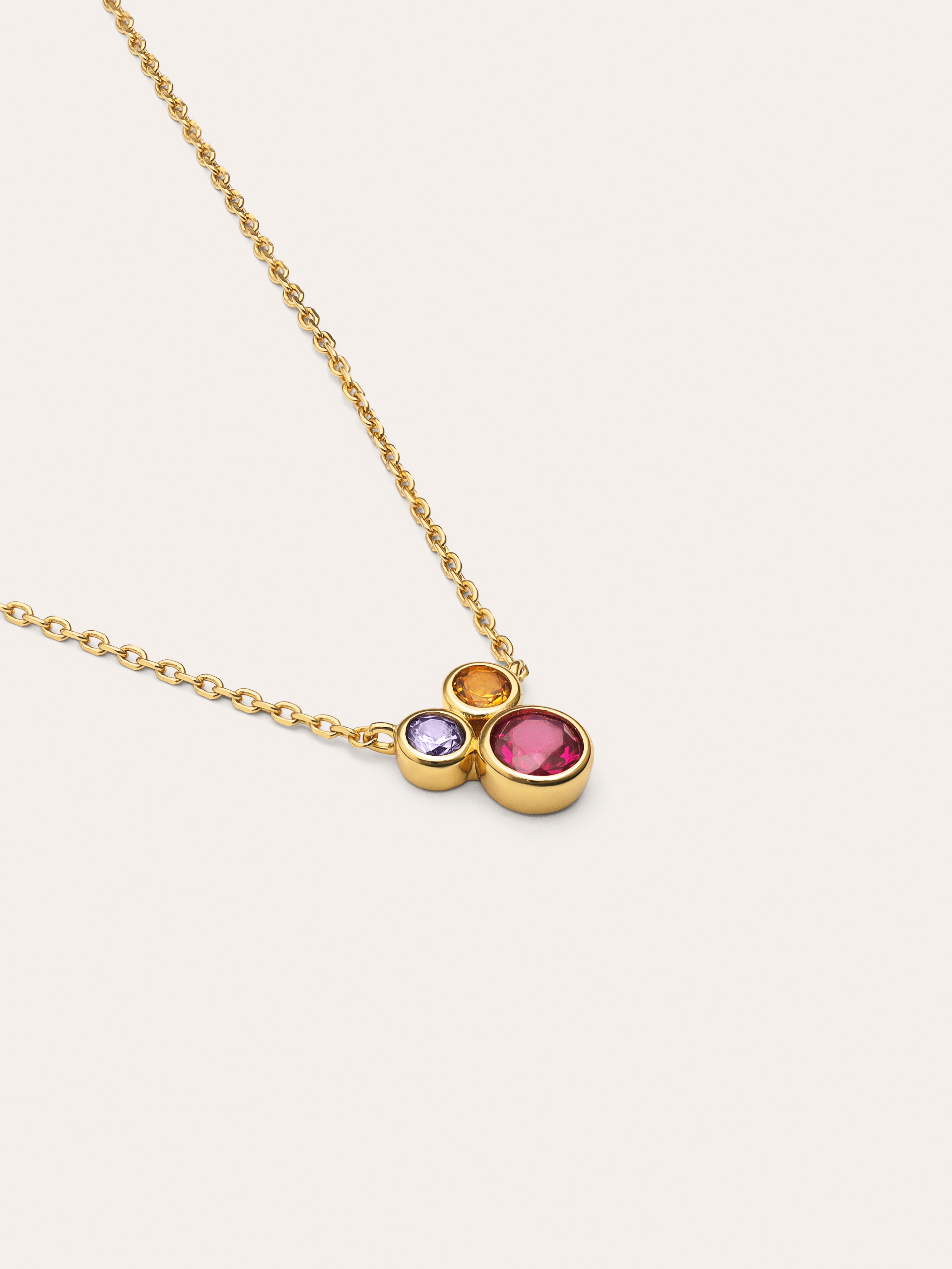  Rainbow Bubbles Gold Necklace