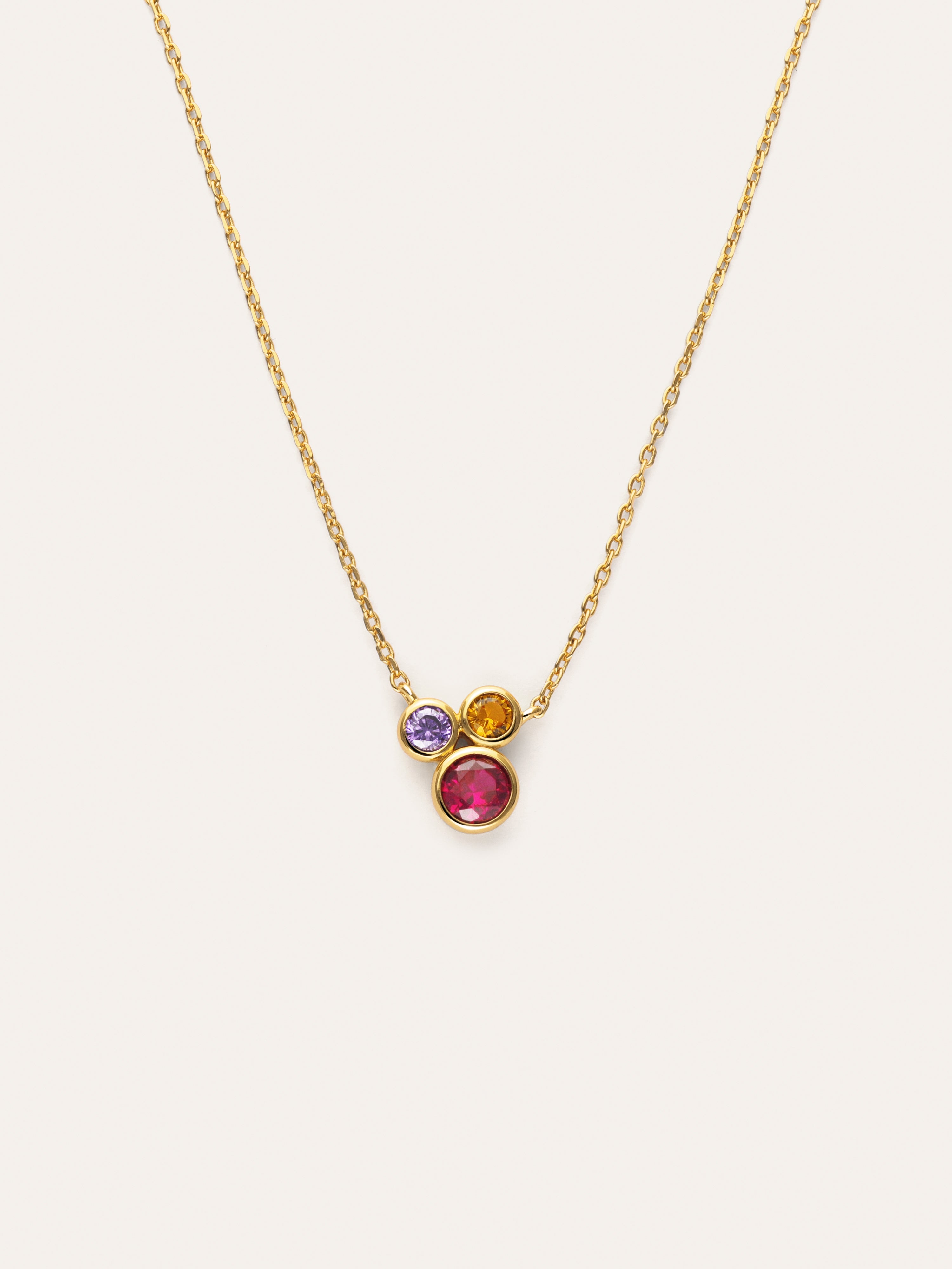  Rainbow Bubbles Gold Necklace