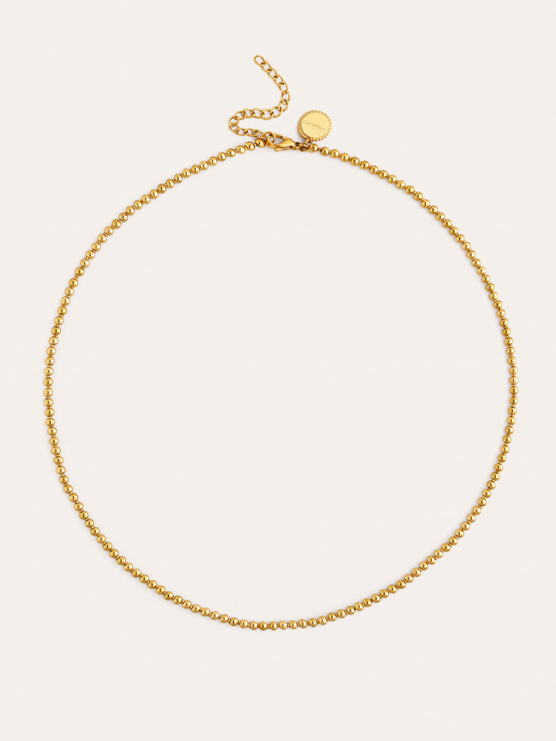 Collar Rosario Acero Baño Oro