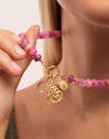 Collar Rosé Stones Acero Baño Oro