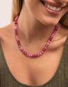 Collar Rosé Stones Acero Baño Oro