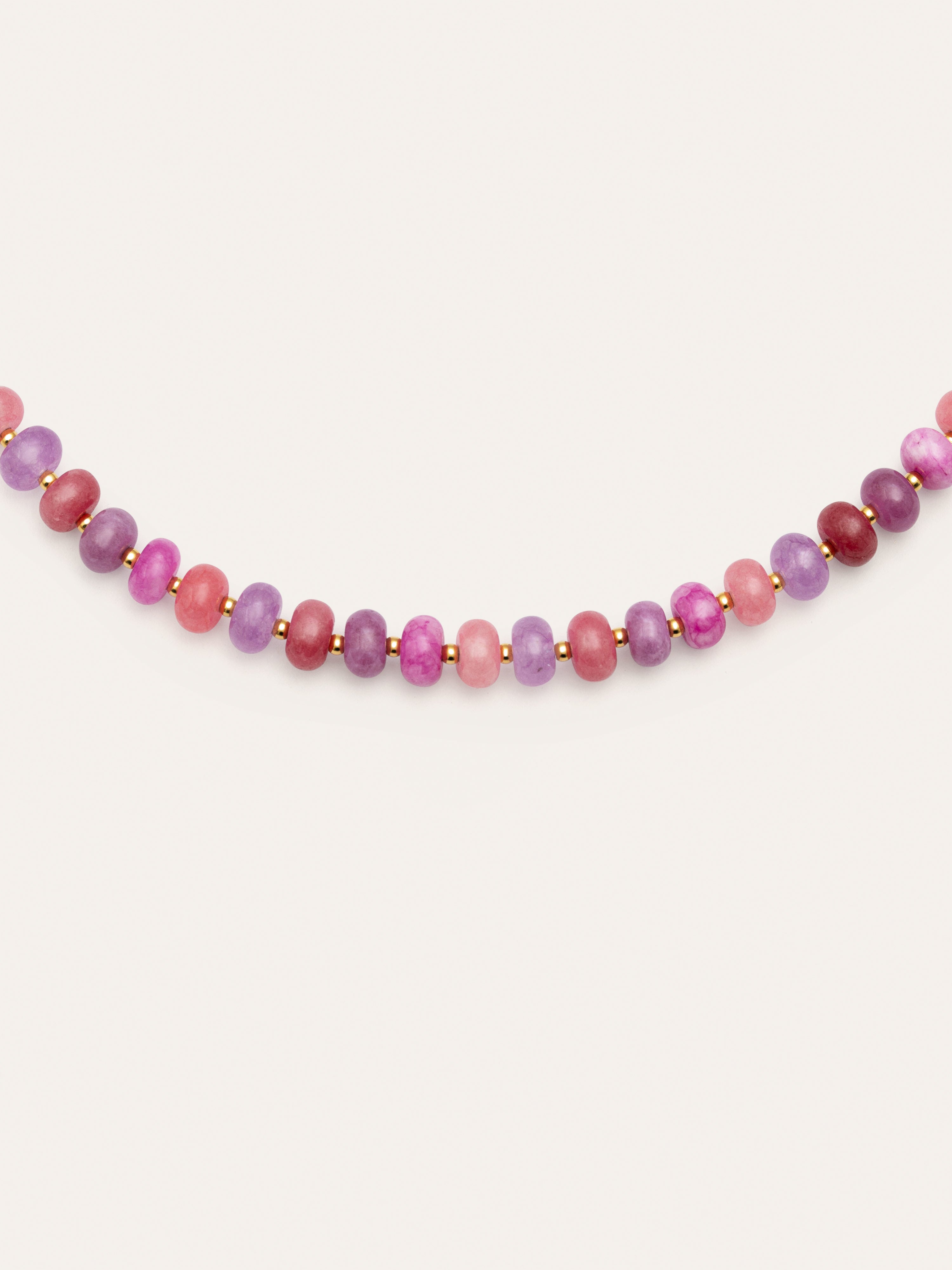 Collar Rosé Stones Acero Baño Oro