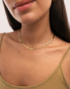 Collar Shells Acero Baño Oro