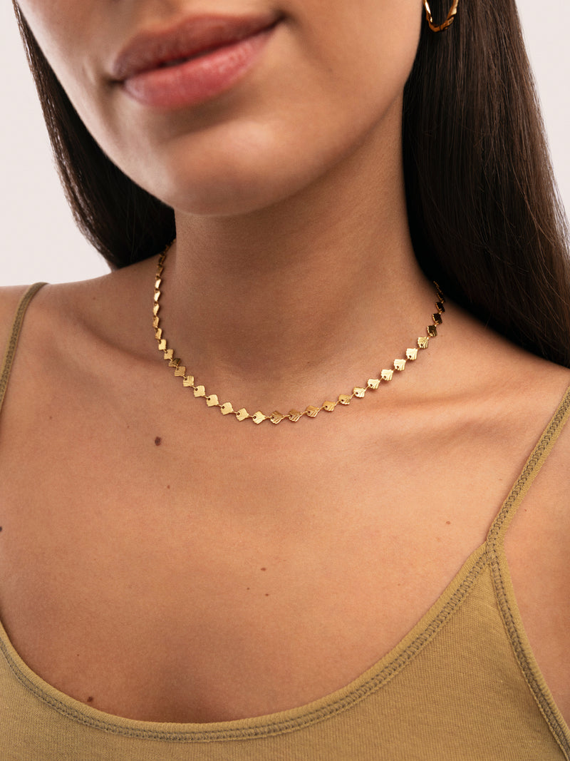 Collar Shells Acero Baño Oro