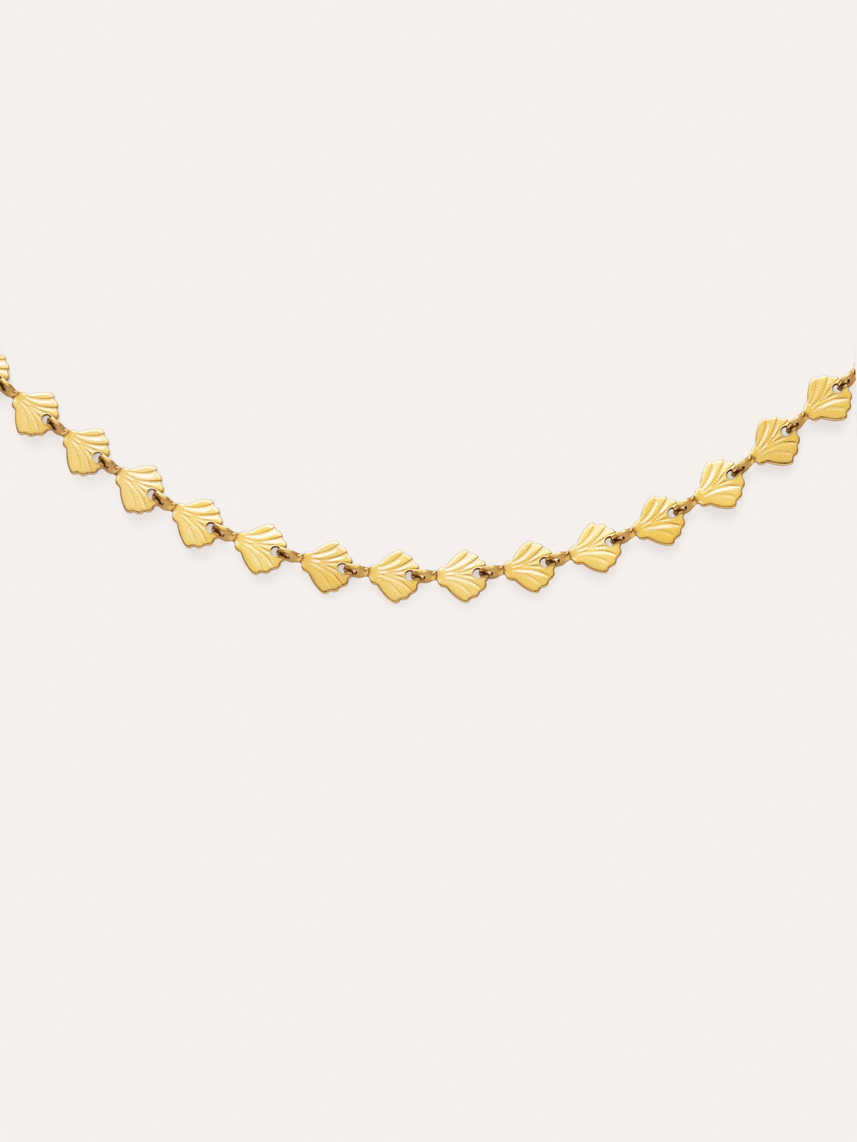 Collar Shells Acero Baño Oro