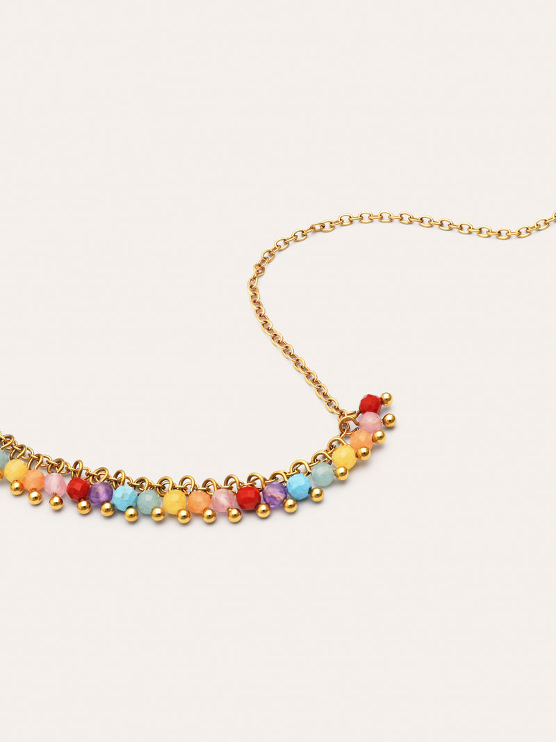 Shamira Full Stones Necklace Steel 18kt Gold Plated