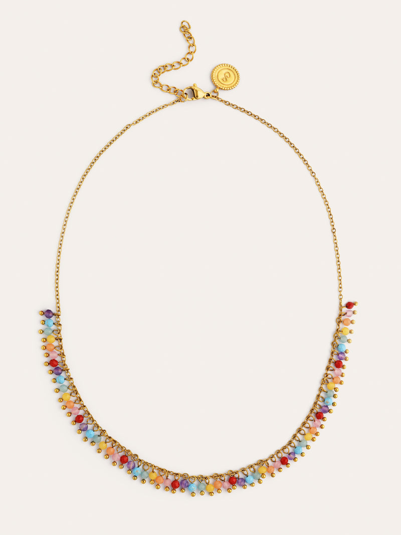 Shamira Full Stones Necklace Steel 18kt Gold Plated