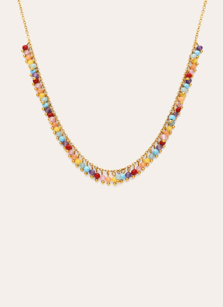 Shamira Full Stones Necklace Steel 18kt Gold Plated
