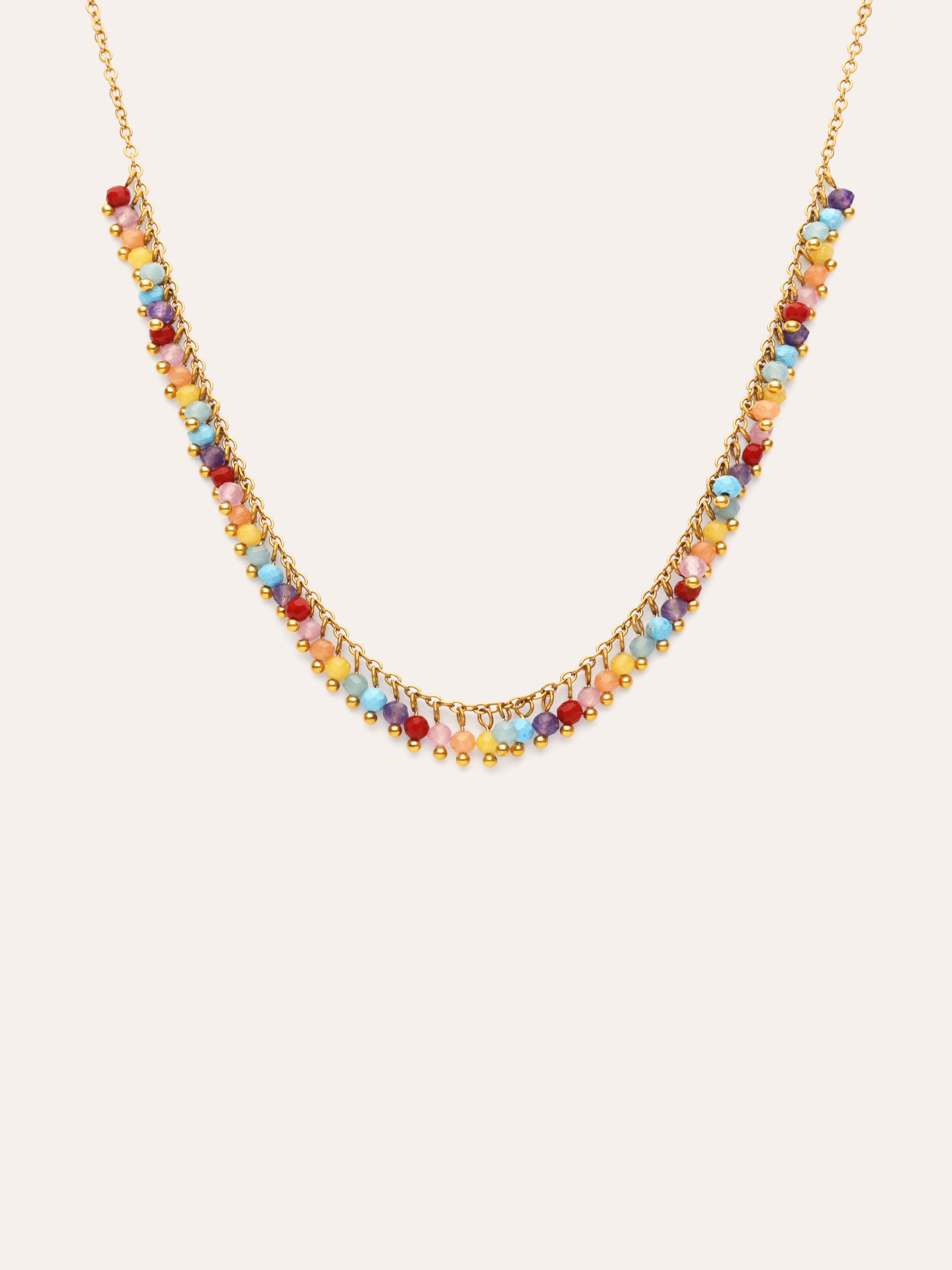 Shamira Full Stones Necklace Steel 18kt Gold Plated