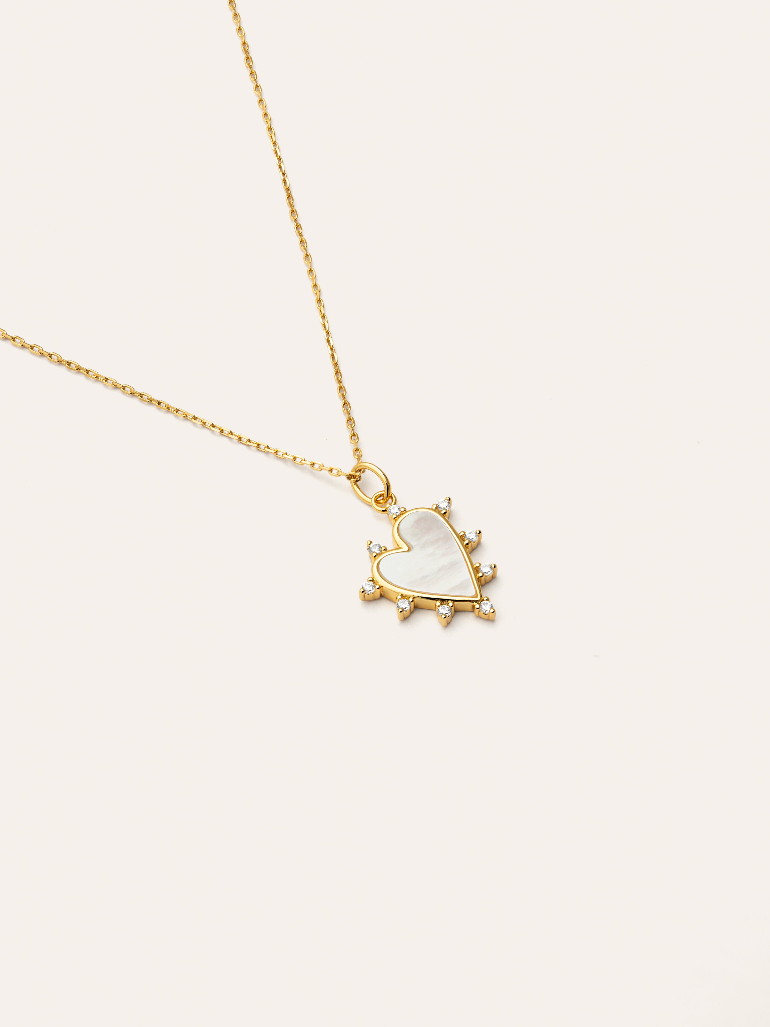 Collar Shell Heart Baño Oro