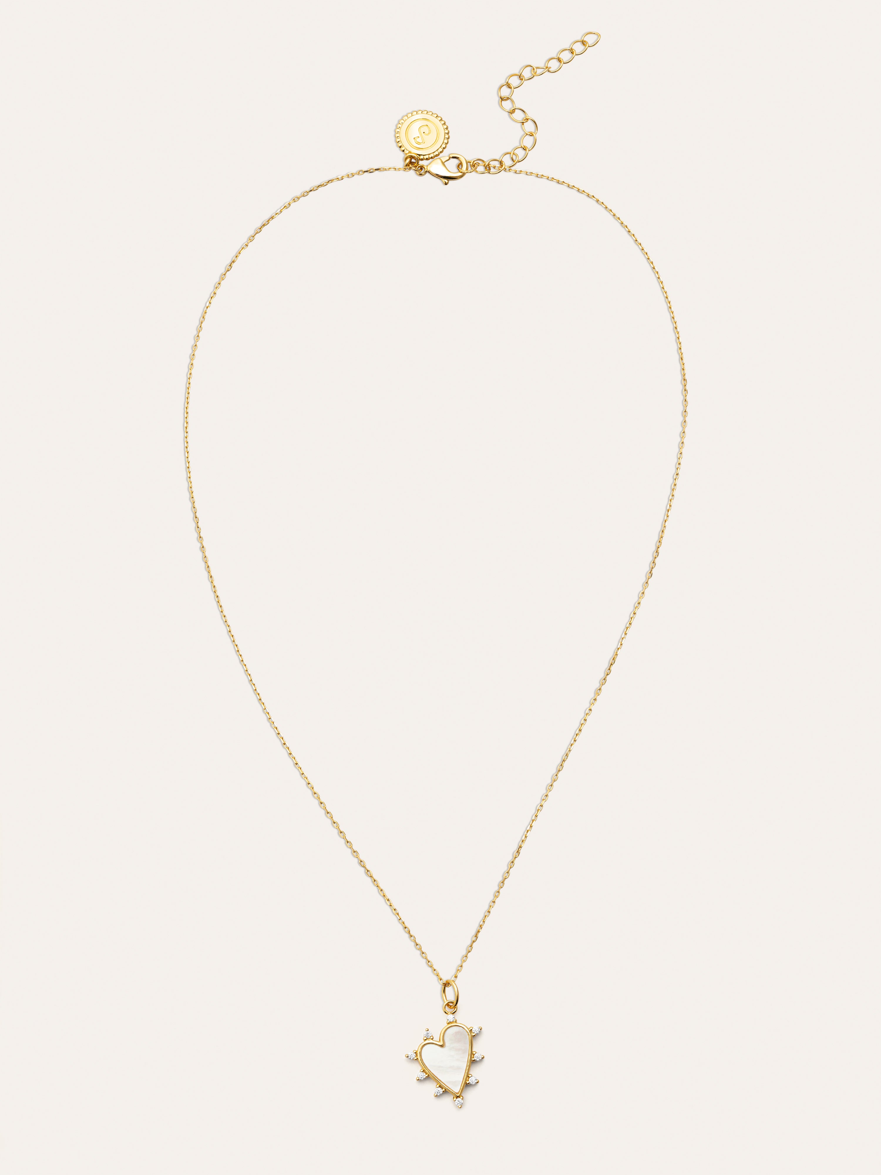 Collar Shell Heart Baño Oro