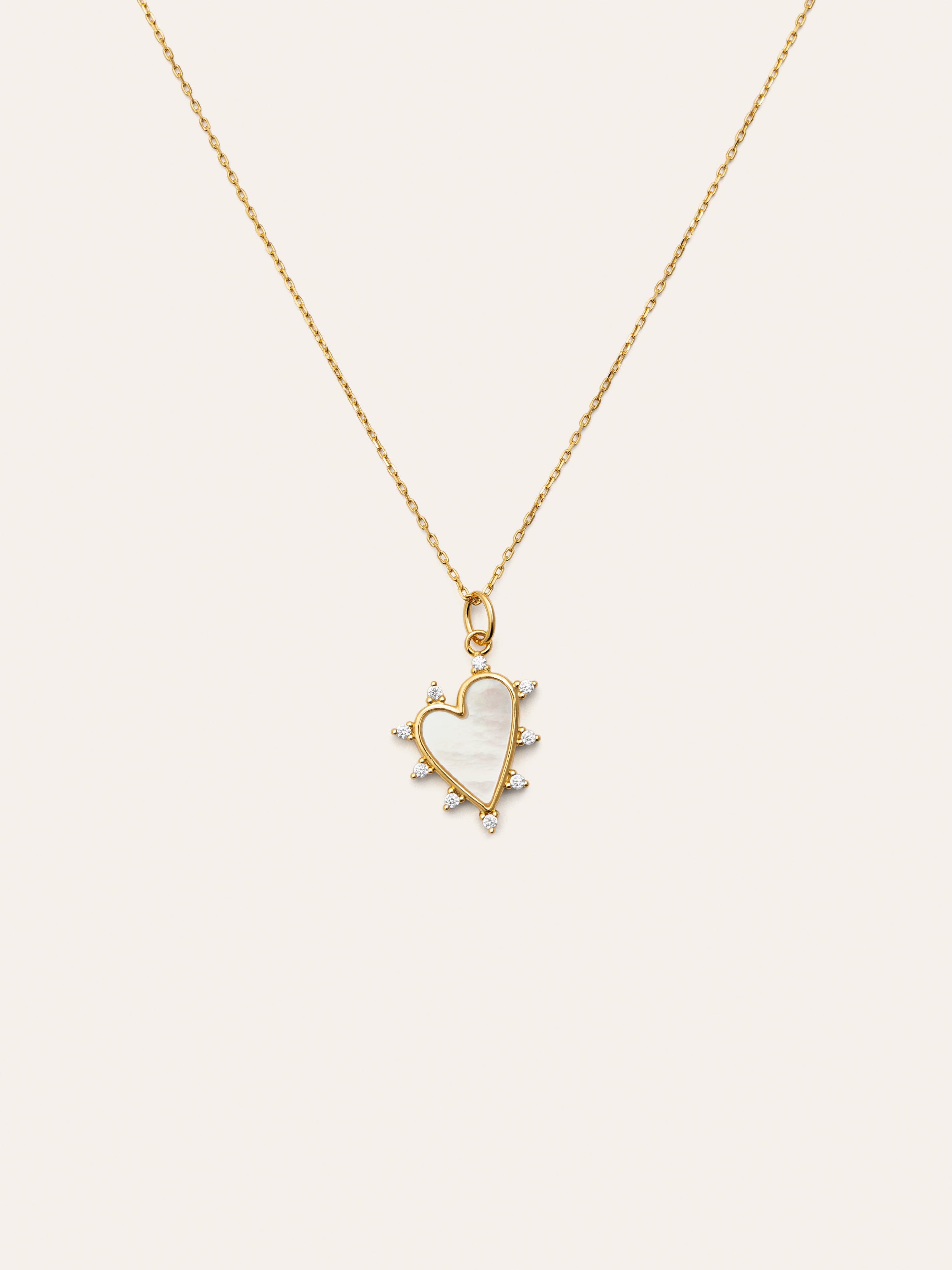 Collar Shell Heart Baño Oro