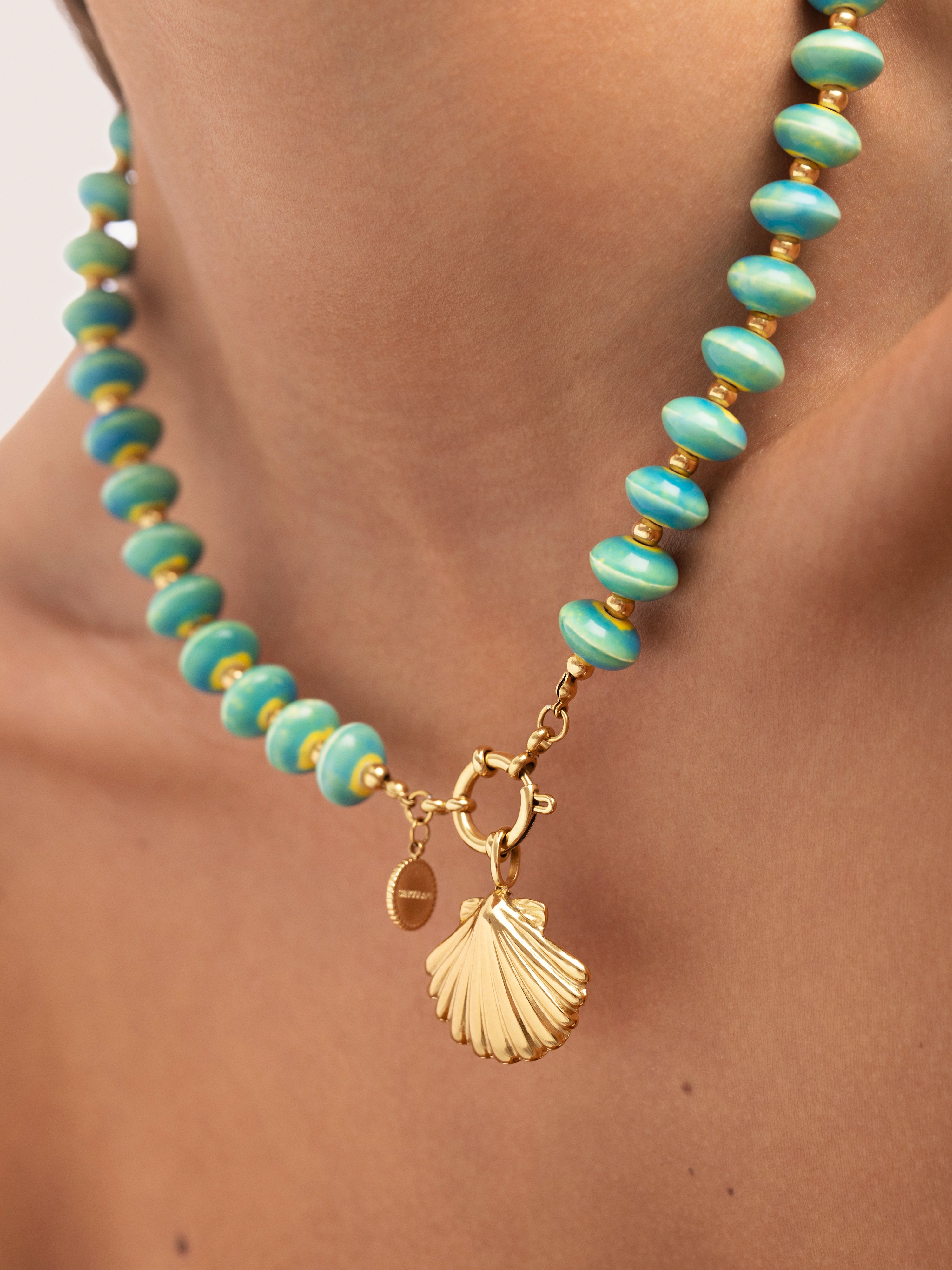 Collar Shelly Acero Baño Oro