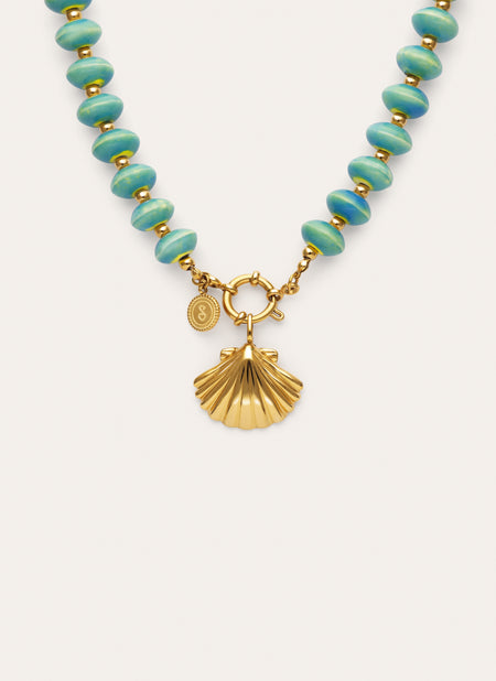 Collar Shelly Acero Baño Oro