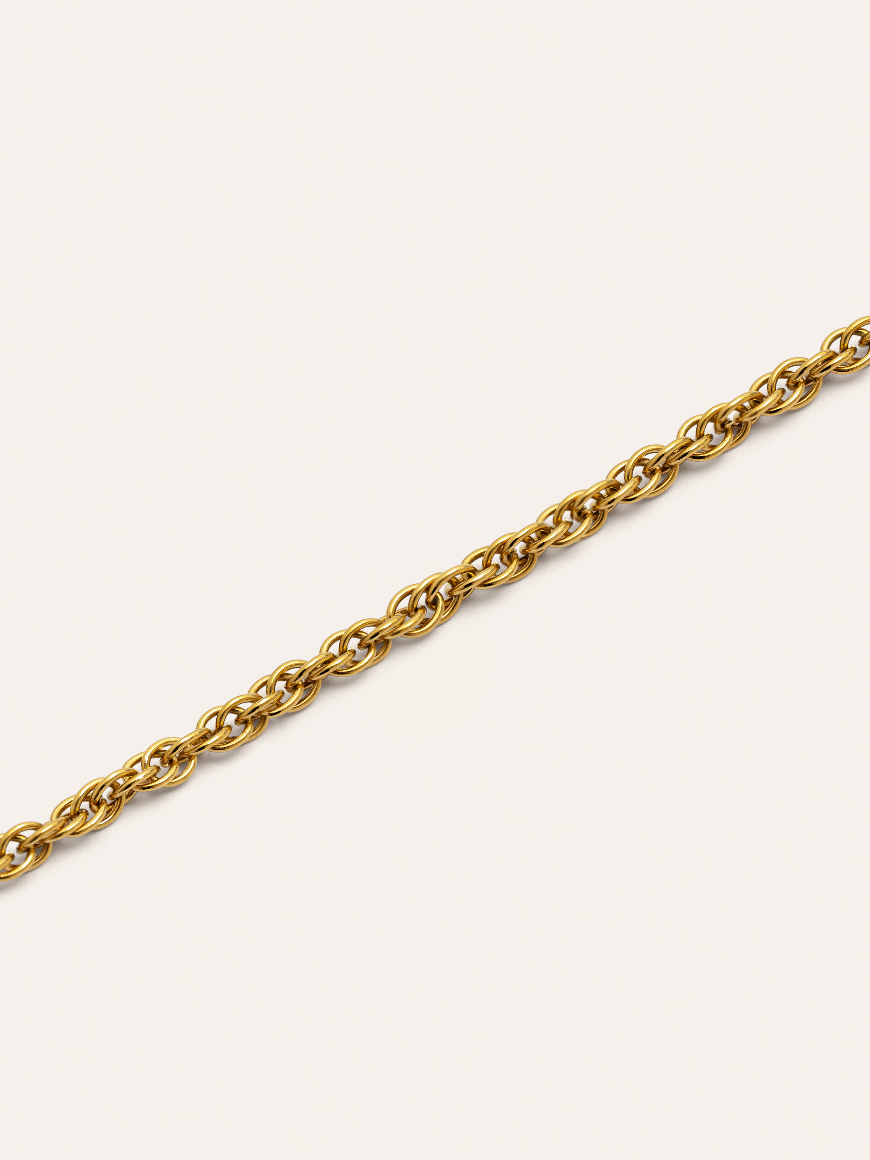 Collar Spinning Rope Chain Acero Baño Oro