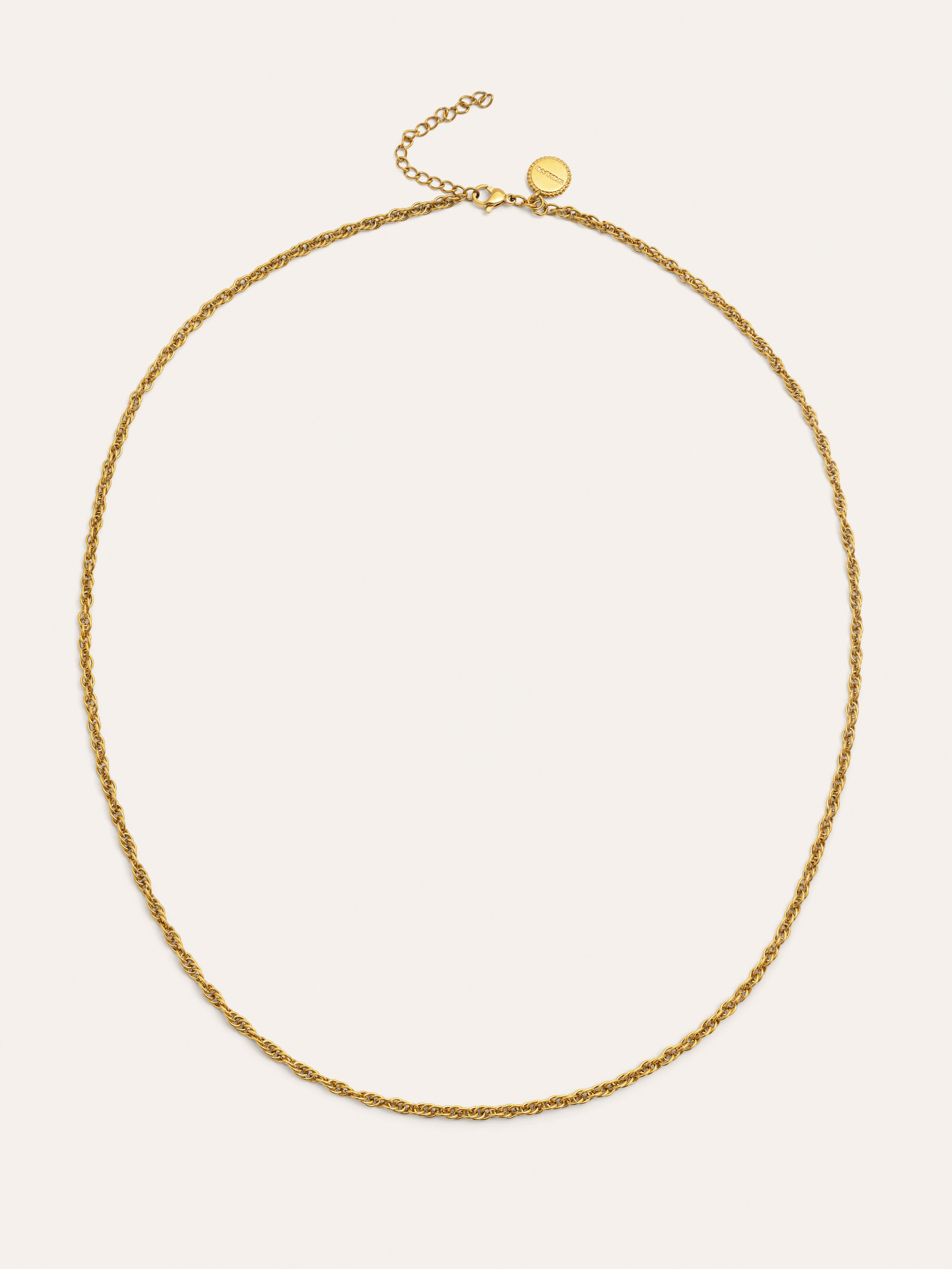 Collar Spinning Rope Chain Acero Baño Oro