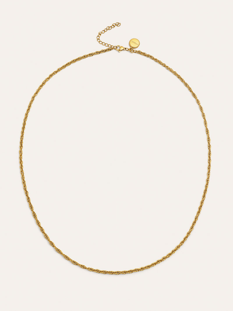 Spinning Rope Chain Gold Necklace